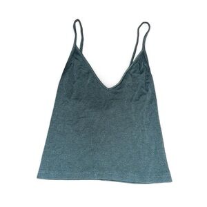 Brandy Melville John Galt teal v neck cropped tank top